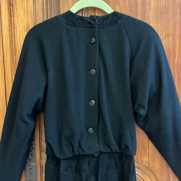 Vintage black suede and wool dress St.Gillian by Kay Unger - Picture 9 of 10